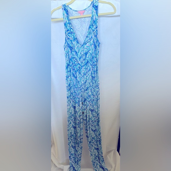 Blue patterned jump suit - Picture 1 of 2